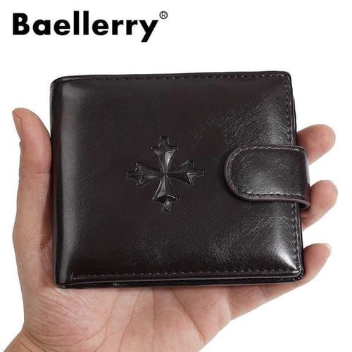 Baellerry Men's Leather Wallet Short Bifold Large Capacity Cash Money Organizer With Multiple Card Slots Rfid Blocking