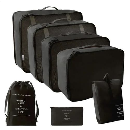 7-piece Set Travel Bag Organizer Clothes Luggage Travel Organizer Blanket Shoes Organizers Bag Suitcase Pouch Packing Cubes 260209