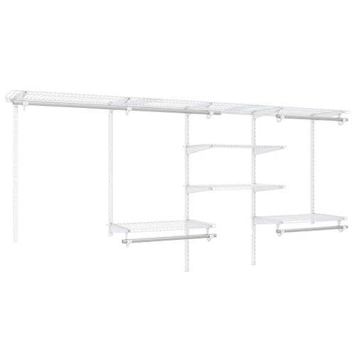 4-8 Feet Closet Organizers And Storage System With Hanging Rod For Laundry Bedroom-white - Color: White