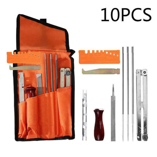 10pcs/set Chain Saw Sharpening Set Sharpen Files Tool Kit With Storage Bag 10-piece Set