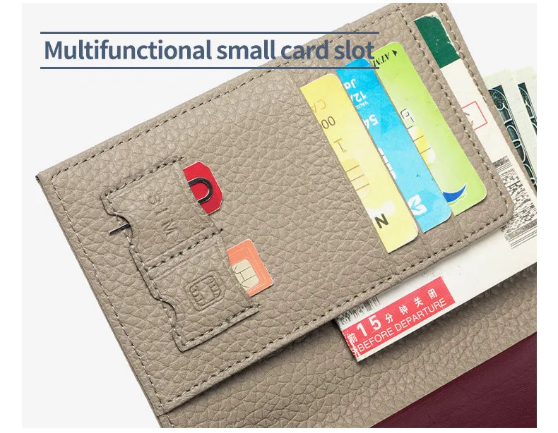 Color: Green - Genuine Cow Leather Passport Holder Travel Wallet With Zipper Pocket Card Holder Rfid Blocking Bifold Wallet For Men And Women