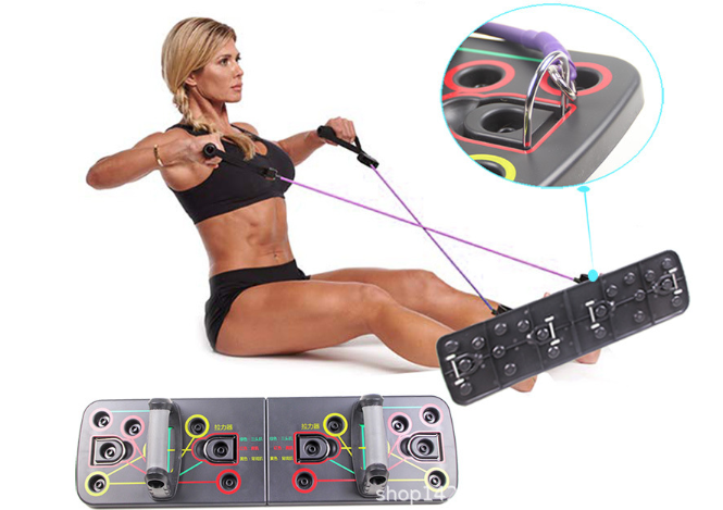 Style: With Rope - Push-up Stand Board With Resistance Bands