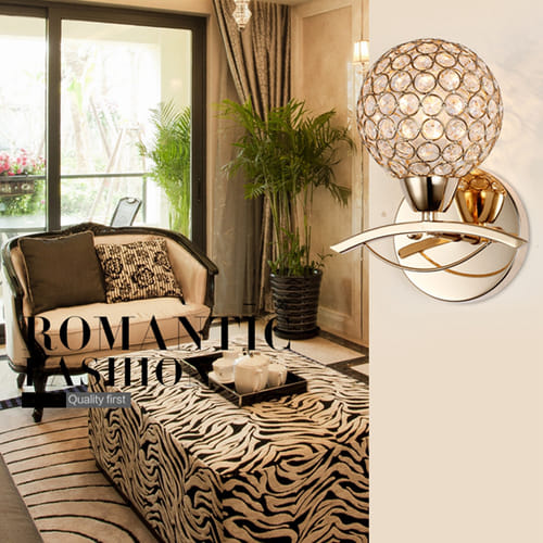 Modern Crystal Wall Lamp Fixture For Home Bedroom Living Room Decoration