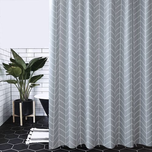 Shower Curtains Shower Curtains In Modern Style Blue Grid Waterproof Bathroom Curtains Peva Partition Wall Curtains With Hooks Mildew Bathroom Screen 230406