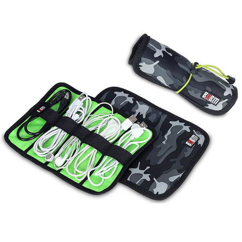 Bubm Roll-up Electronics Organizer Electronics Accessories Storage Bag Travel Carry Case