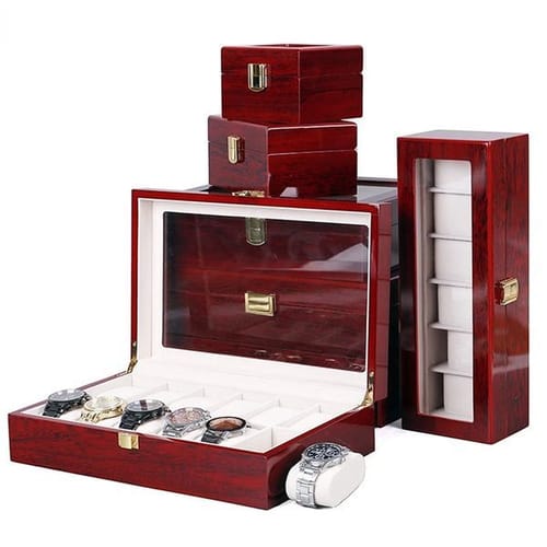 Wooden Watch Box 123561012 Grids Organizers 6 Slots Wood Holder Boxes For Men Women Watches Jewelry Display 240415