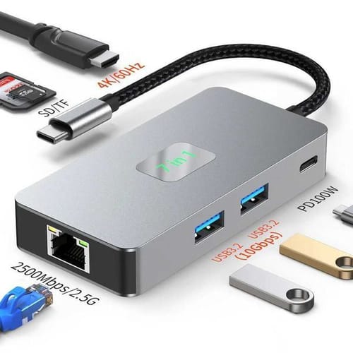 Usb 3.2 Hub Usb-c Base Station Type-c To 4k Adapter Rj45 Gigabit 2.5g Lan Ethernet Splitter Sd/tf Card Reader Pdw100w Cl240905