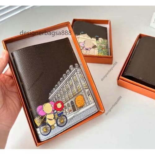 10a Quality Mens Passport Holder Women Wallet Flower Printing Card Holder Real Leather Women Purse Covers For Passports Private Printed Passport Bag 888