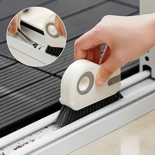 2in1 Groove Cleaning Brush Window Sliding Door Track Tool Hard Bristle Pattern 250425