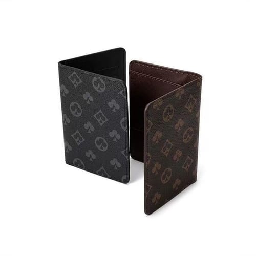 Wallets Holders Passport Booklet Women Brown Flowers Wallets Leather Passport Cover Brand Credt Card Holder Men Business Wallet Carteira Masculina With Box