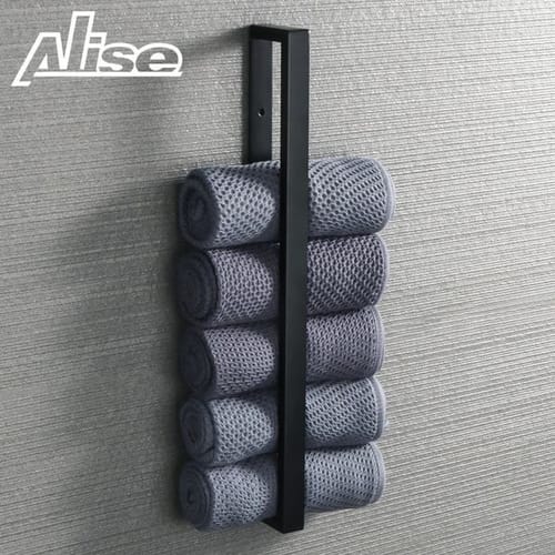 Bathroom Towel Holder 20/30/40/50cm Towel Bar Black Towel Rail Wall-mounted 304stainless Steel Self-adhesive Towel Ring Hardware 250605