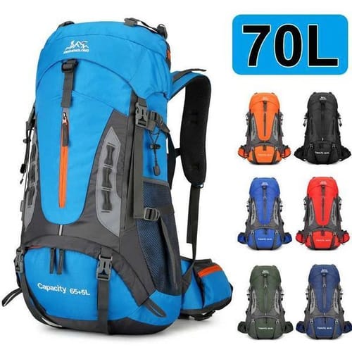 70l Large Camping Backpack Mens Travel Bag Climbing Rucksack Hiking Storage Pack Outdoor Mountaineering Sports Shoulder Bags W250625