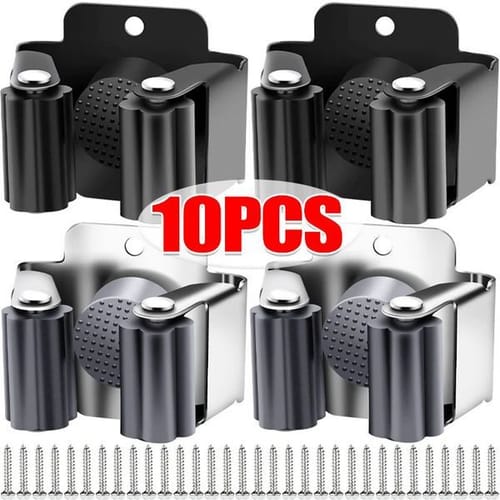 1-10pcs Mop Broom Holder Wall Mounted Storage Clips With Screws Handle Hanging Tools For Home Kitchen Bathroom Garden Clips 250624