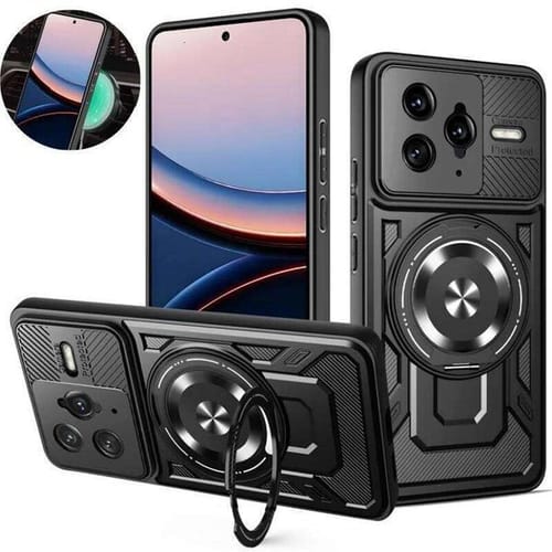 rose Gold - For Case Magnetic Armor Phone Cases For Xiaomi Poco F7ultra F7 Ultra Pocof7ultra 5g Kickstand Bumper Back Cover Free Delivery