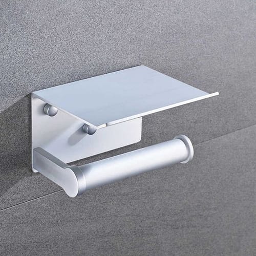 Wall Mounted Toilet Paper Holder Space Aluminum Tissue Mobile Phone Bathroom Roll Rack Mount Product 210709