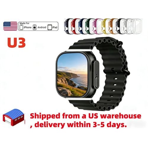 Color: Orange - Us Stock Available. Protective Case Accessory For Ultra 3 Series Smartwatches, 49mm Dial, Wireless Bluetooth Sports Silicone Protective Case.
