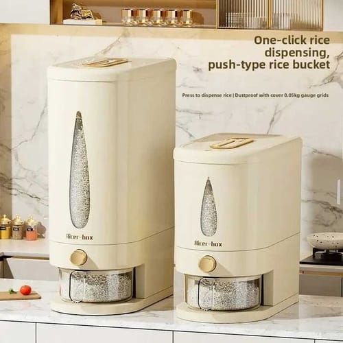 2025home Rice Storage Container Press-type Airtight Rice Bucket Insect-proof Moisture-proof Grain Bin For Pet Food Flour Storage Y251126