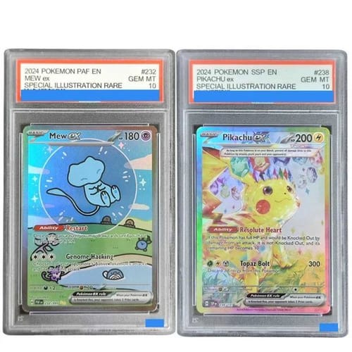 Color: Pink - English Paldean Fates 232 Mew Authentication Grading Card Toy L251204cudg