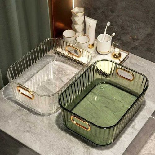 Acrylic Organizers Snacks Bathro Organizer Rectangar Storage Makeup Clutter Bedro Living Ro Make Up Organizer H251205