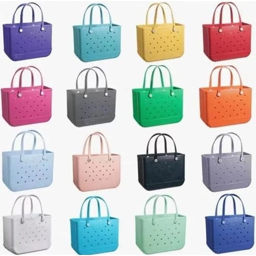 2026 New 2026 New Storage Bags Waterproof Bogs Beach Bag Xl Solid Punched Organizer Basket Summer Outdoor Water Park Handbags Large Women's