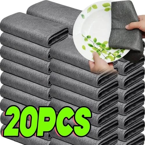 1/20pcs Magic Cleaning Cloths Reusable Microfiber Washing Rags Car Window Mirror Wipe Towels Rag Household Kitchen Clean Tools 251225