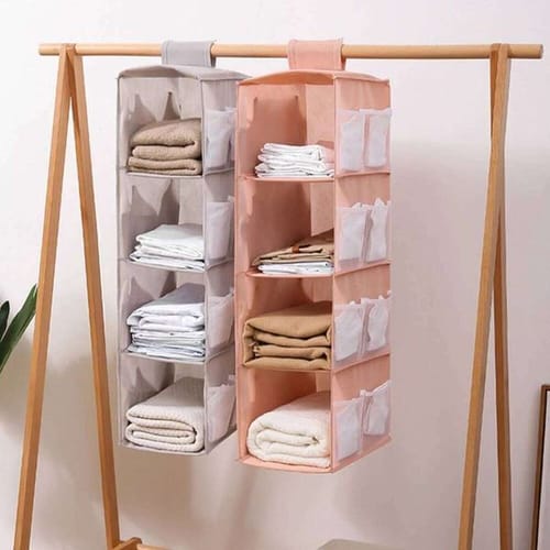 Non Woven Clothing Storage Hanging Bag With Side Pockets Design, Sturdy, Dust-proof Tool Bedroom, Good Helper For Daily Life 26t0109