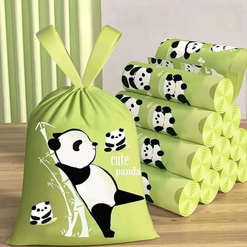 75/150pcs Drawstring Garbage Bags Thickened Anti-break Cute Animal Design For Home Office Kitchen Bathroom Living Room Waste Bag 26w0123