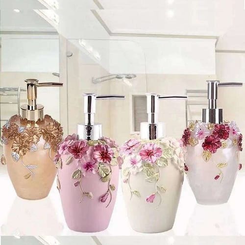 Vintage Luxury Exquisite Resin Colorful Painted By Hand Durable Soap Dispenser For Bathroom Kitchen Hotel 26l0127