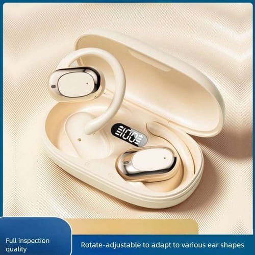 Color: Yellow-standard - Ai Smart Translation Headsets Hanging Ear Bluetooth Earphone Ows Does Not Enter The Ear Bone Conduction Noise Reduction Motion Wireless Headphones Muhan