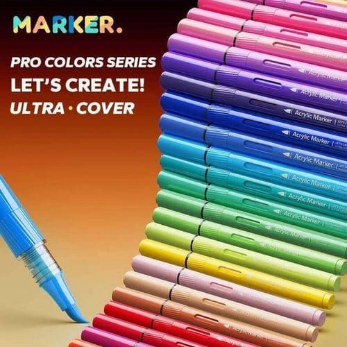 Paint Markers Set, Acrylic Art Pens With Brush Tip For Rock , Ceramic, Wood, Canvas, Glass, Stone,fabric,card Making 26w0209