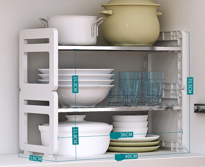 Style: G - 304 Stainless Steel Layered Rack Storage Rack Storage Rack Multi-layer Pot Rack