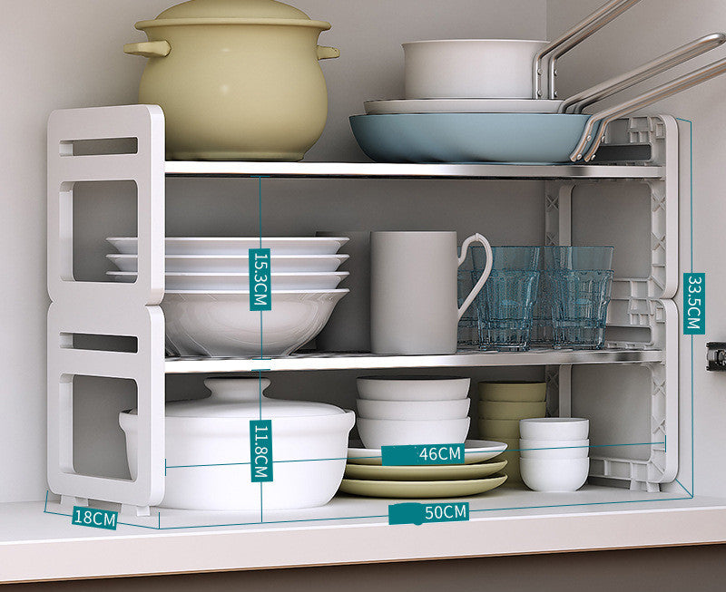 Style: G - 304 Stainless Steel Layered Rack Storage Rack Storage Rack Multi-layer Pot Rack