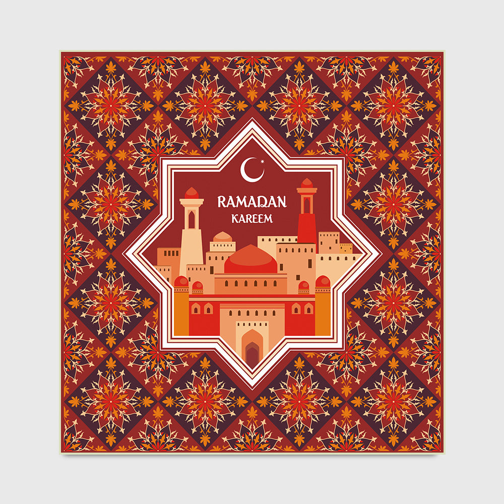 Style: B, Carpet Size: 100x100cm - Home Fashion Retro Square Floor Mat