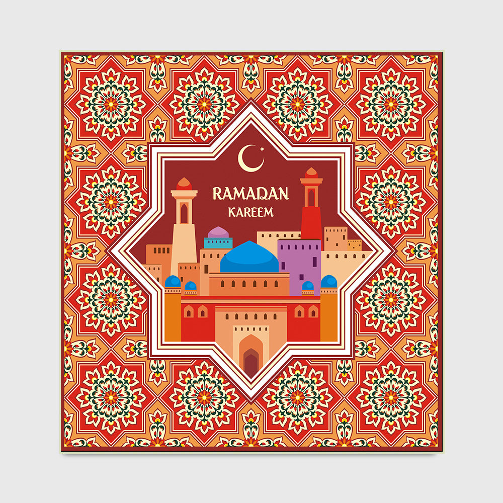 Style: B, Carpet Size: 100x100cm - Home Fashion Retro Square Floor Mat