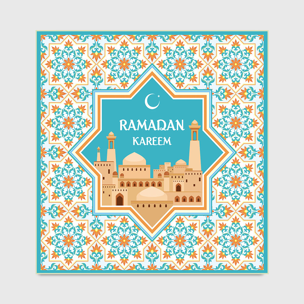 Style: B, Carpet Size: 100x100cm - Home Fashion Retro Square Floor Mat