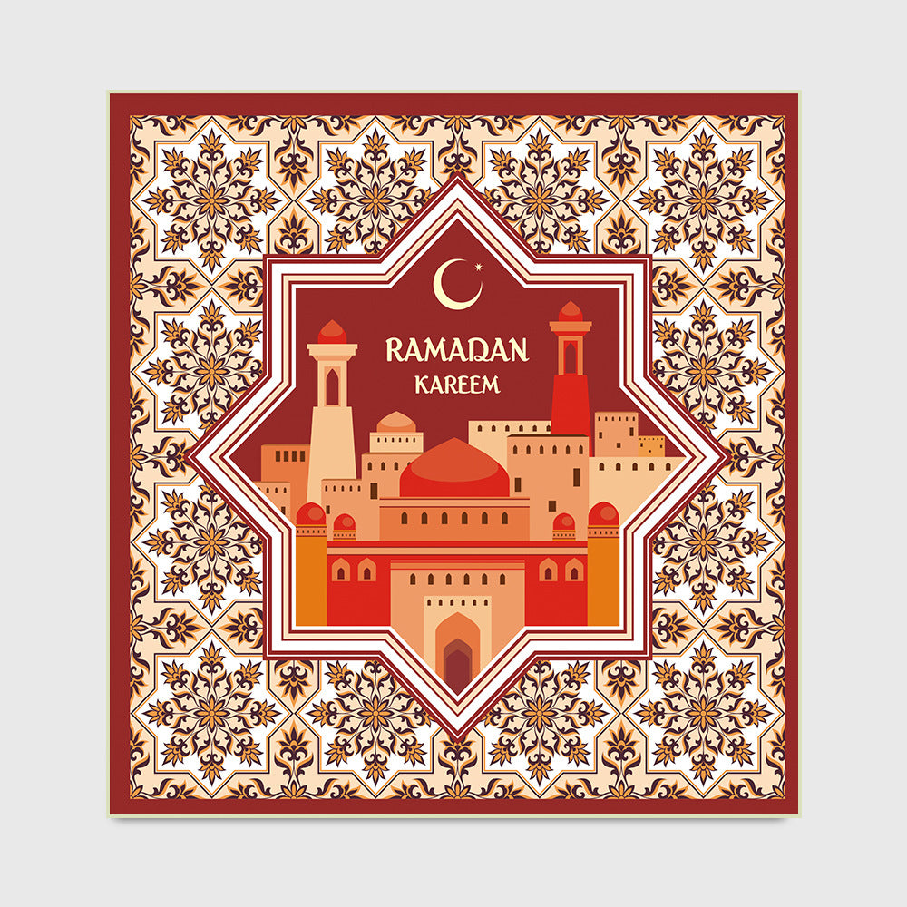 Style: B, Carpet Size: 100x100cm - Home Fashion Retro Square Floor Mat