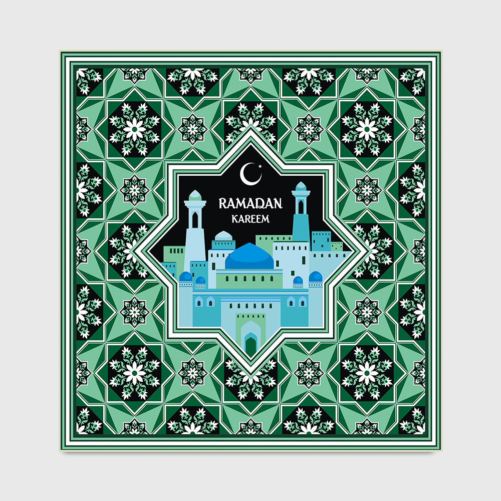 Style: B, Carpet Size: 100x100cm - Home Fashion Retro Square Floor Mat