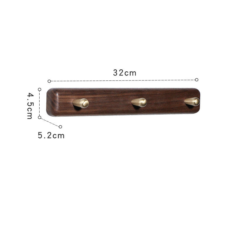 Style: Beech B, Size: Five Hooks - Custom Solid Wood Coat Hook Free Punch Wall Hanging Wall Door Behind The Living Room Kitchen Wooden Hook Coat Hook Hanger