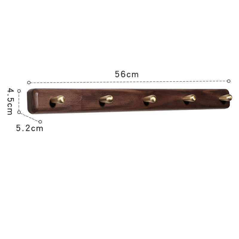 Style: Beech B, Size: Five Hooks - Custom Solid Wood Coat Hook Free Punch Wall Hanging Wall Door Behind The Living Room Kitchen Wooden Hook Coat Hook Hanger