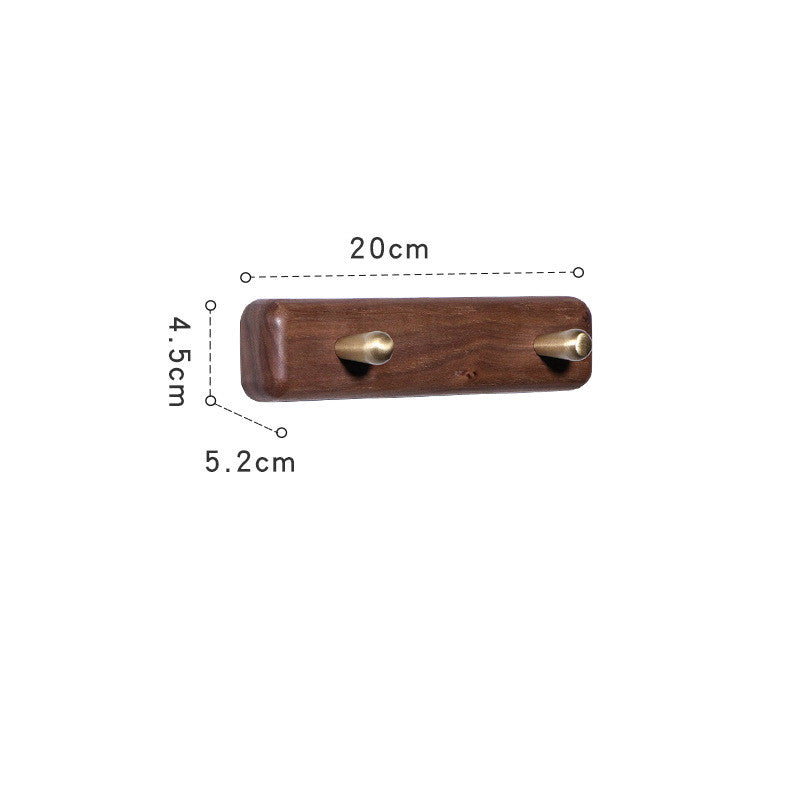 Style: Beech B, Size: Five Hooks - Custom Solid Wood Coat Hook Free Punch Wall Hanging Wall Door Behind The Living Room Kitchen Wooden Hook Coat Hook Hanger