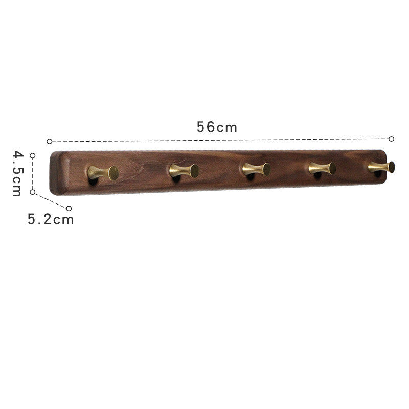 Style: Beech B, Size: Five Hooks - Custom Solid Wood Coat Hook Free Punch Wall Hanging Wall Door Behind The Living Room Kitchen Wooden Hook Coat Hook Hanger