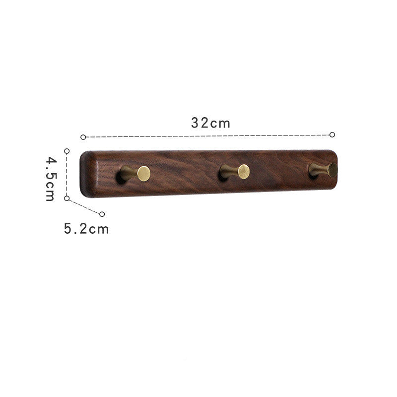 Style: Beech B, Size: Five Hooks - Custom Solid Wood Coat Hook Free Punch Wall Hanging Wall Door Behind The Living Room Kitchen Wooden Hook Coat Hook Hanger