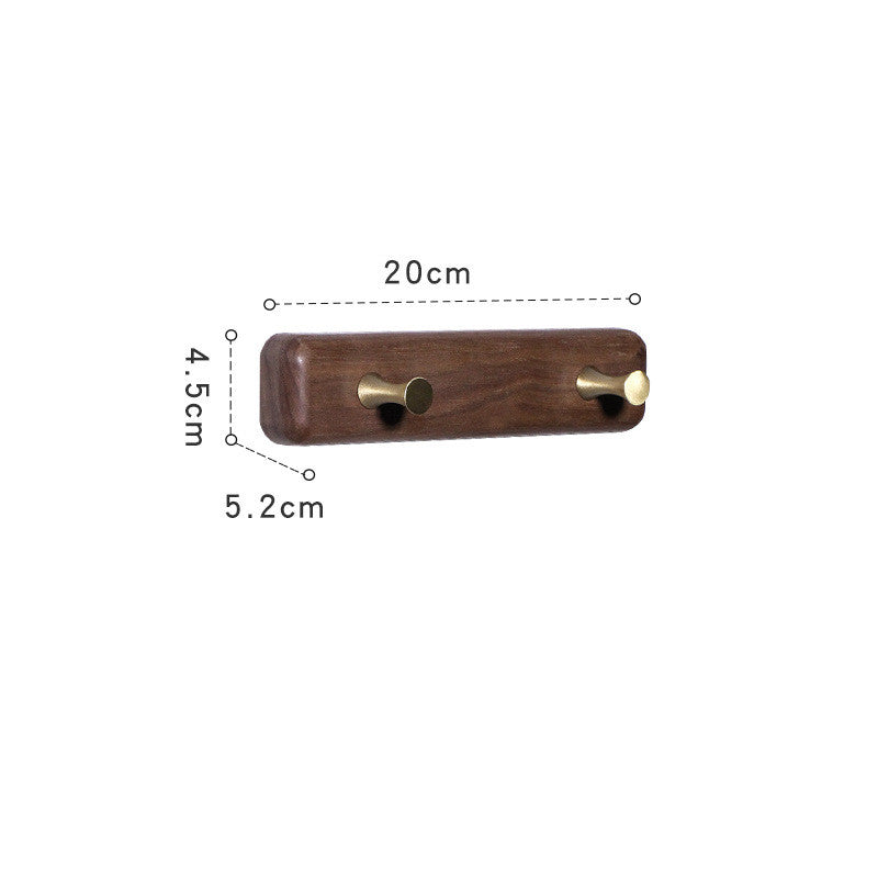 Style: Beech B, Size: Five Hooks - Custom Solid Wood Coat Hook Free Punch Wall Hanging Wall Door Behind The Living Room Kitchen Wooden Hook Coat Hook Hanger