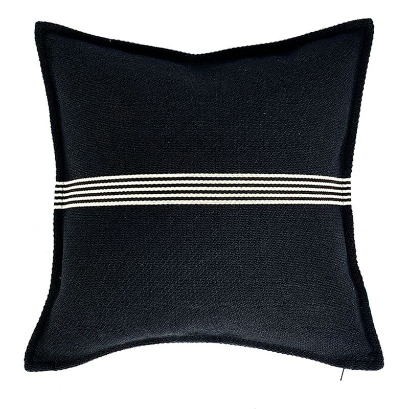 Color: Single Stripe, Pillowcase Size: 45x45cm - Geometric Striped Cotton And Linen Pillowcase