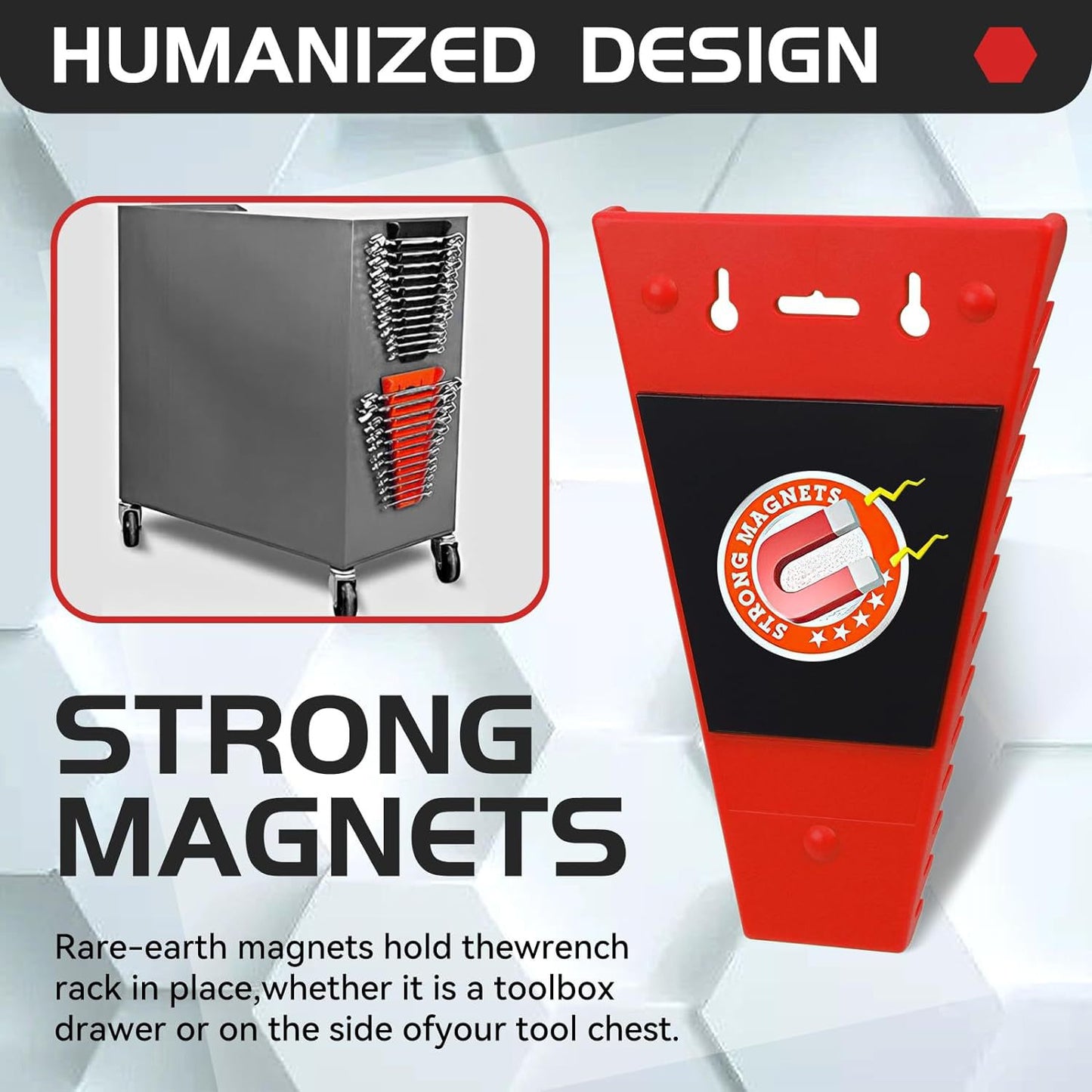 Magnetic Wrench Holder Removable Wrench Storage Rack Tool Bracket