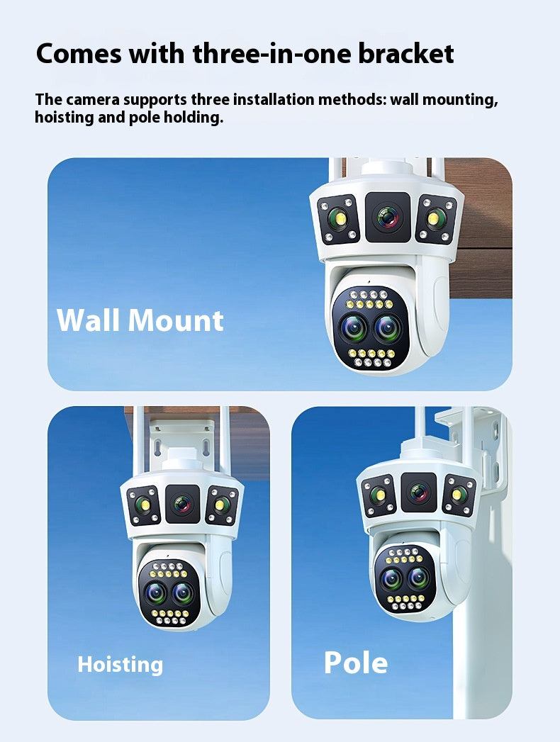 Specifications: 5 Style, Network Supply Mode: Wifiwired Network-us, Power Supply: - Wireless Camera Monitoring Dual-screen Home Night Vision Hd