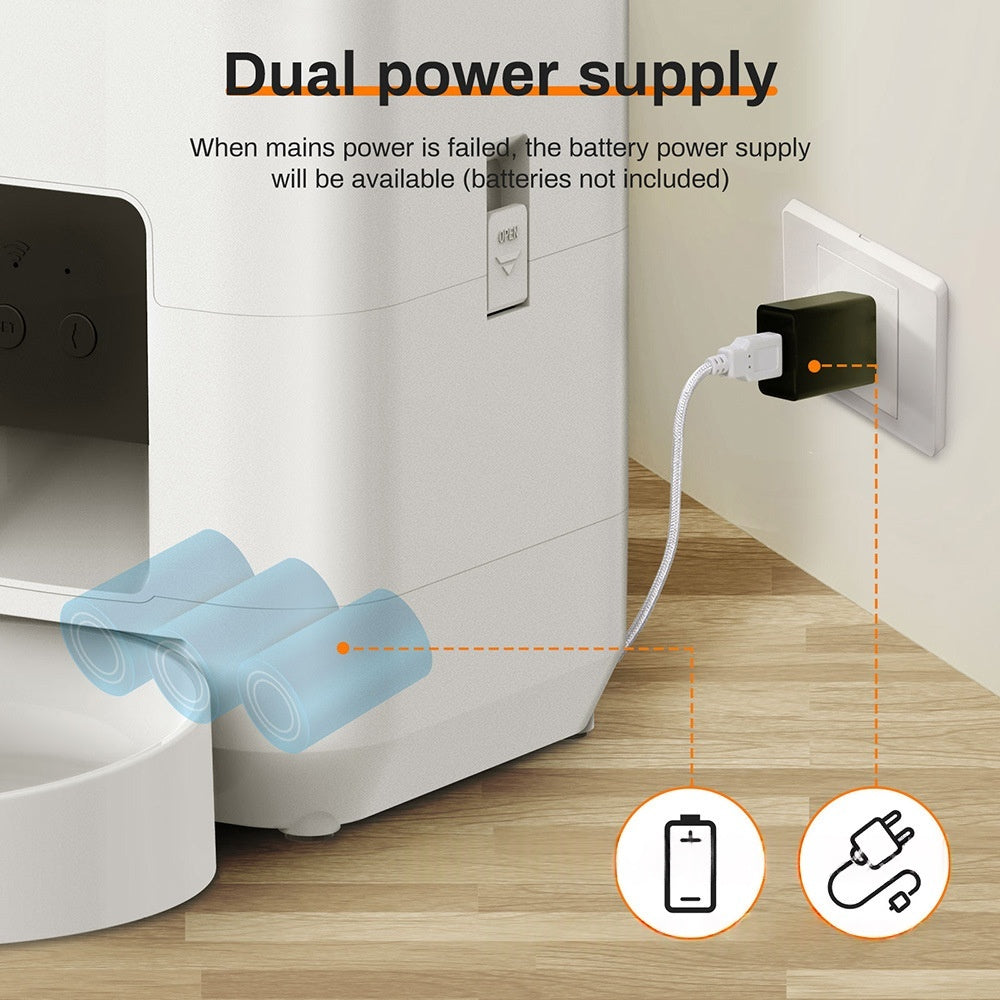 Color: White, Power Supply: Uk - Pet Smart Feeder 2l Dog Food Dispenser