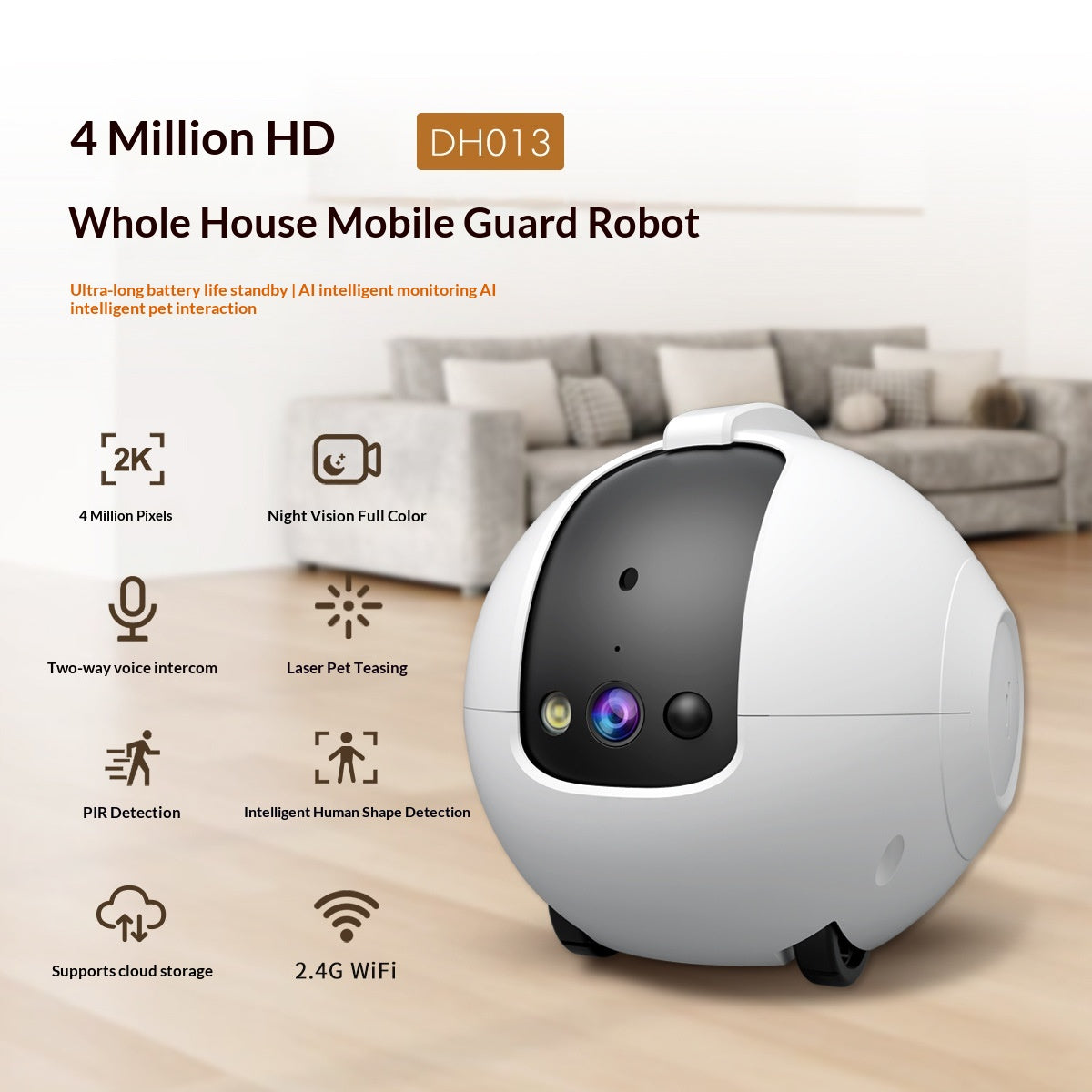 Specifications: Wifi 32g, Power Supply: Uk - Pet Ai Smart Interactive Toy And Tumbler Monitor
