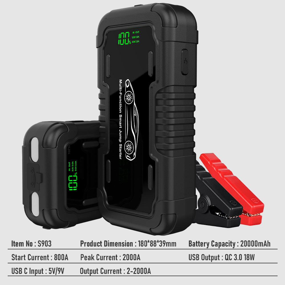 Specifications: Ordinary Electric Clamp Bottle, Capacity: 20000mah - Car 20000mah Emergency Start Power Supply With Led Lighting