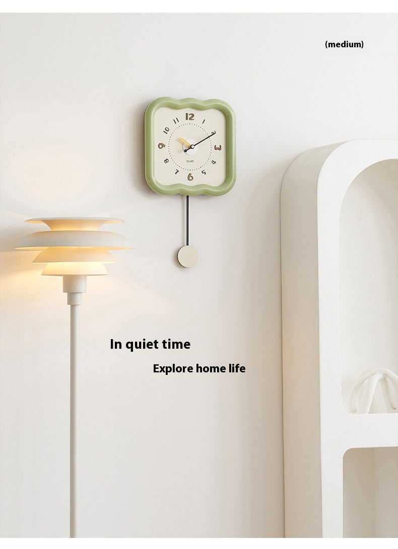 Size: Spring Green 30x52cm - Home Decoration Punch-free Modern Minimalist Wall Clock